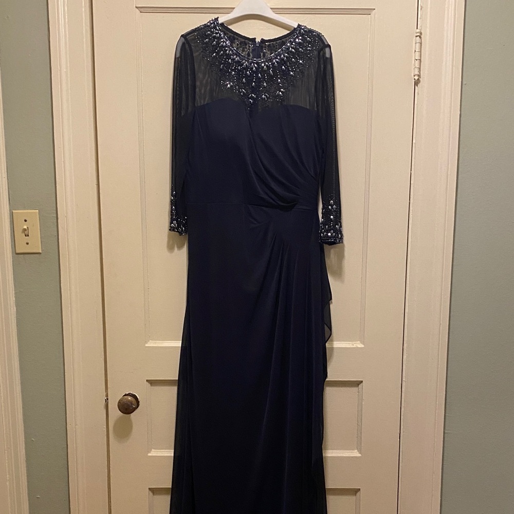 Alex Evenings Midnight Blue Embellished Gown